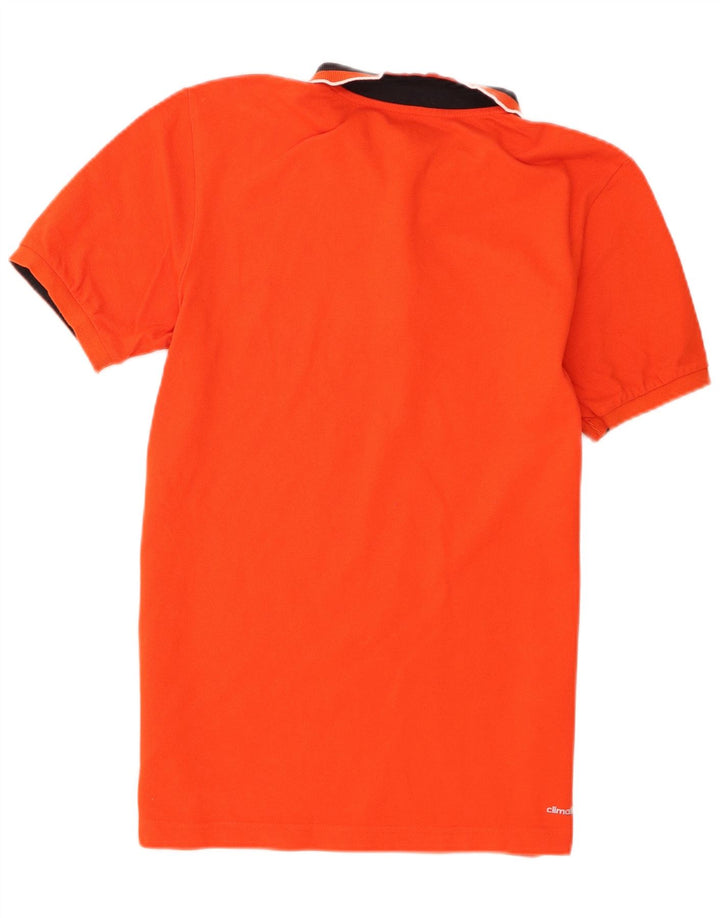 Adidas Herre Climalite Polo Shirt Medium Orange Colourblock Bomuld