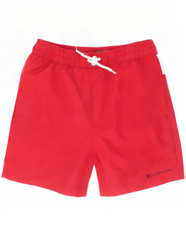 Ben Sherman drenge grafiske svømmeshorts 7-8 år rød farveblok