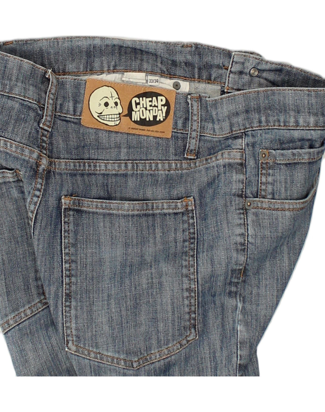 CHEAP MONDAY Womens Slim Jeans W33 L30 Blue Cotton | Vintage Cheap Monday | Thrift | Second-Hand Cheap Monday | Used Clothing | Messina Hembry 