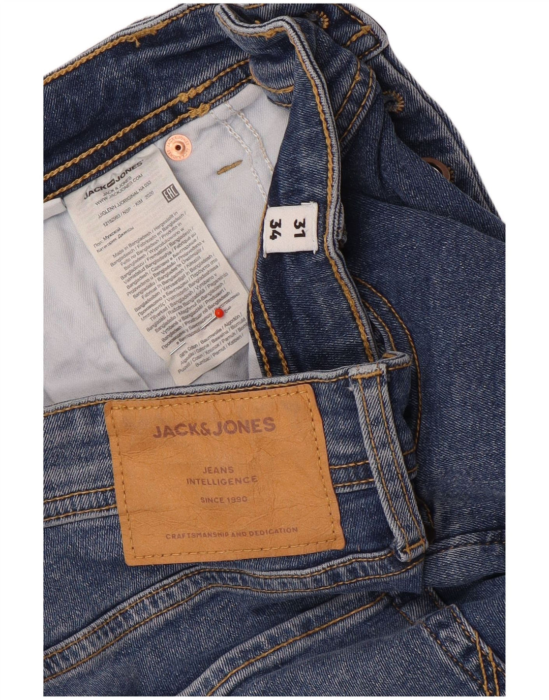 Jack & Jones Herre GLENN Slim Jeans W31 L30 Blå Bomuld