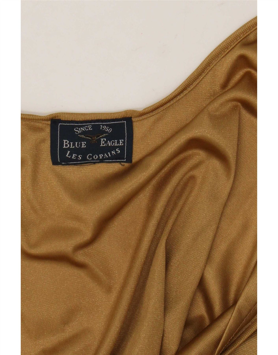 Les Copains Dame Blue Eagle Slip Dress UK 12 Medium Gold