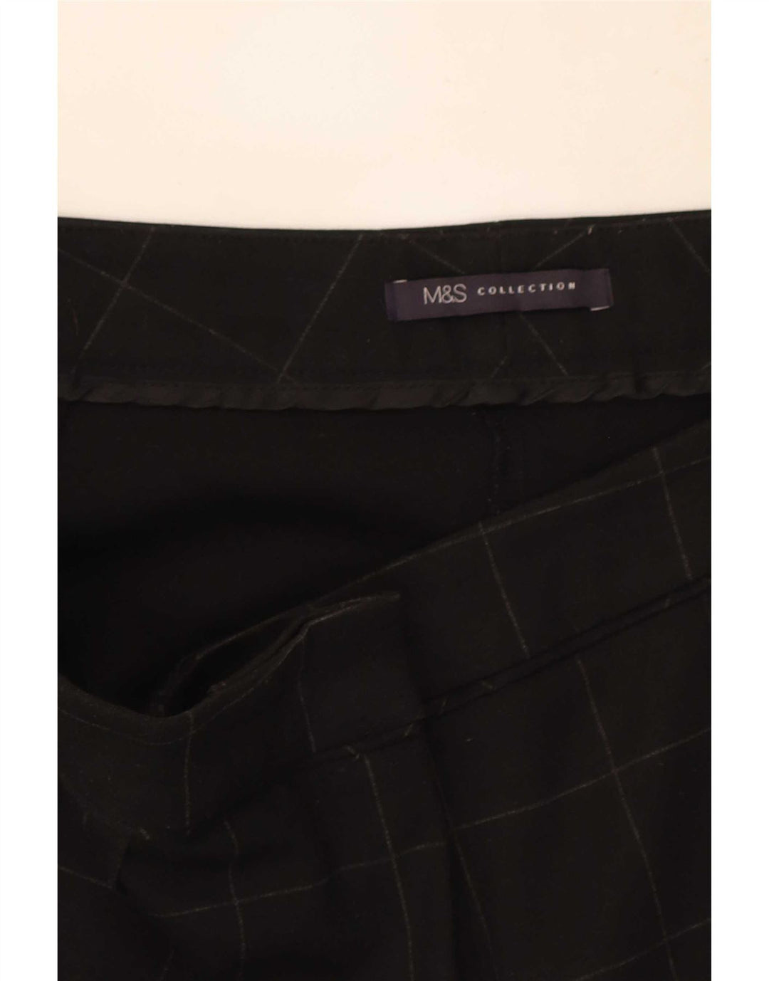 Marks & Spencer Slim Casual Bukser til kvinder W34 L29 sort ternet