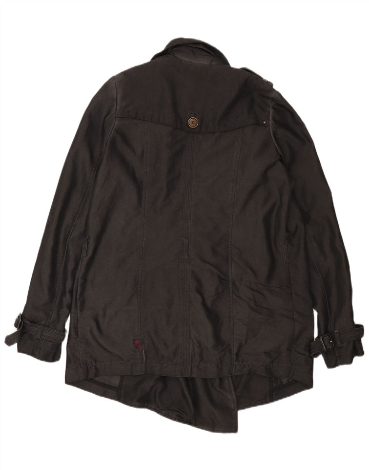 KHUJO Oversized Trench Coat til kvinder UK 10 Lille sort polyester