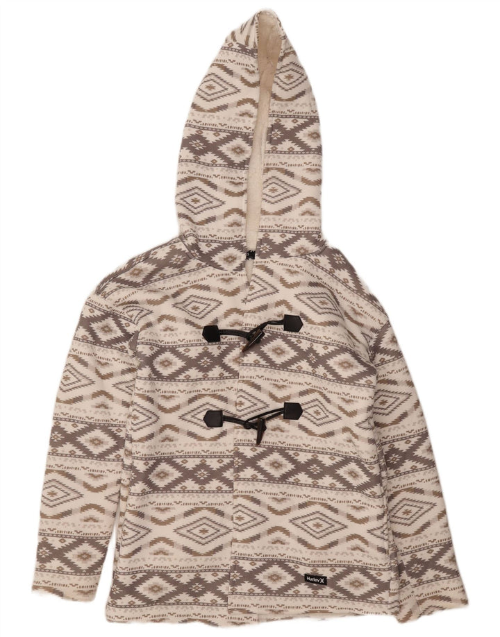 Hurley Dame Oversized Duffle Jacket UK 6 XS Grå Argyle/Diamond Aztec