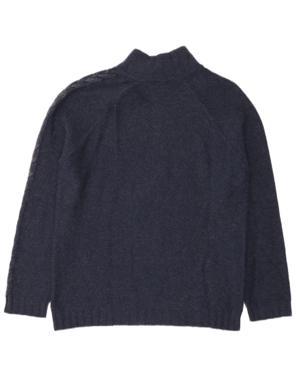 Armani Jeans Herre Button Neck Jumper Sweater 2XL Navy Blue