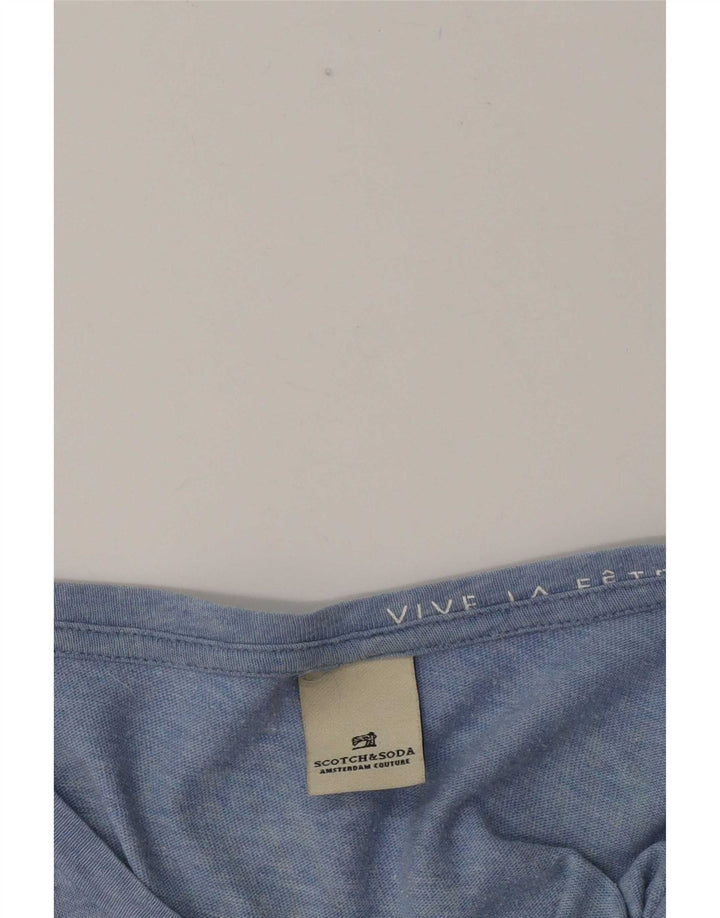 Scotch & Soda Herre grafisk T-shirt Top XL Blå