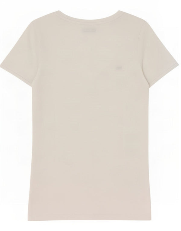 Tommy Hilfiger Dame T-Shirt Top UK 6 XS Hvid Bomuld
