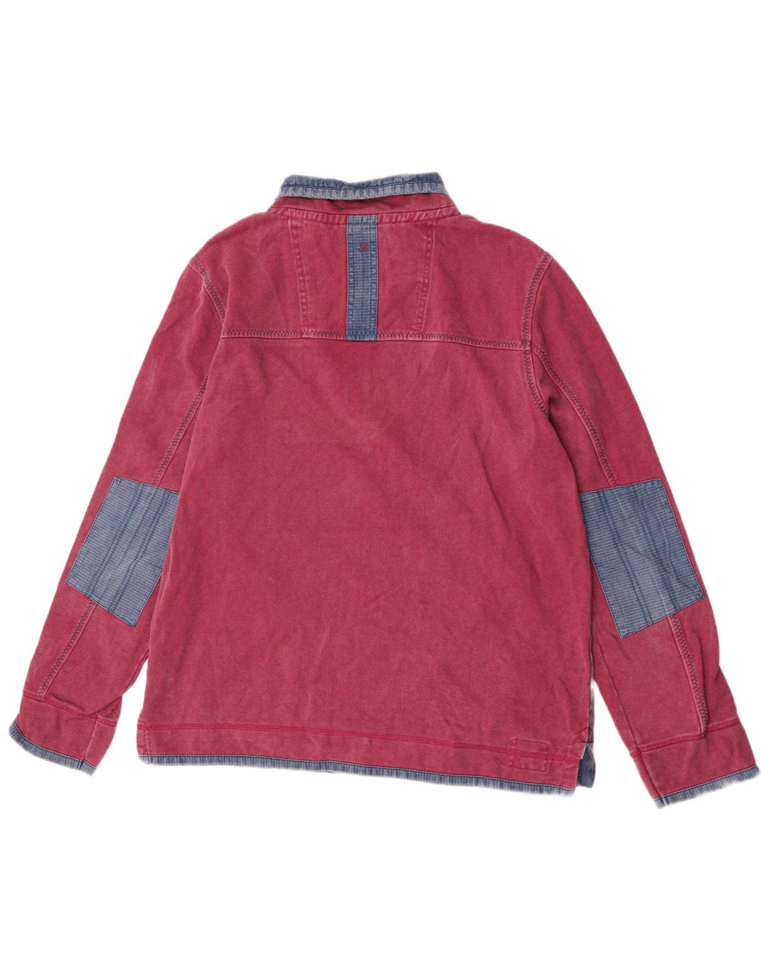 Fedt ansigt til mænd med lynlås-hals-sweatshirt, stor Bourgogne Colourblock-bomuld