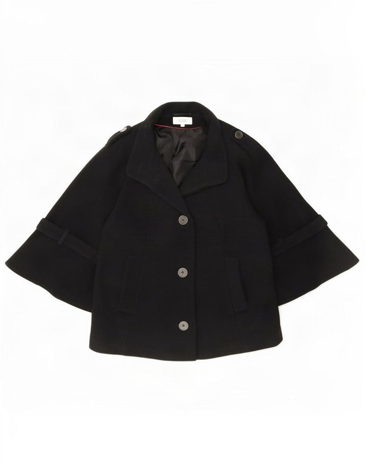 Marks & Spencer, 3/4-ærmet bombeflyjakke til kvinder, UK 14 Large Black New Wool