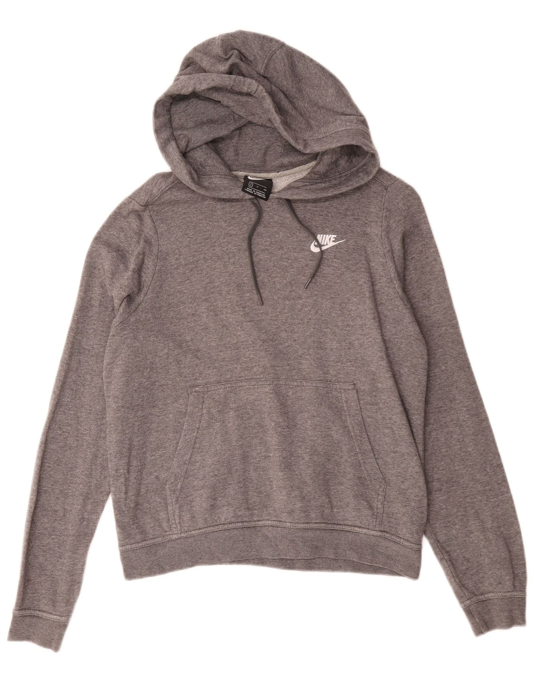 Nike Dame Oversized Hoodie Jumper UK 10 Small Grey Bomuld