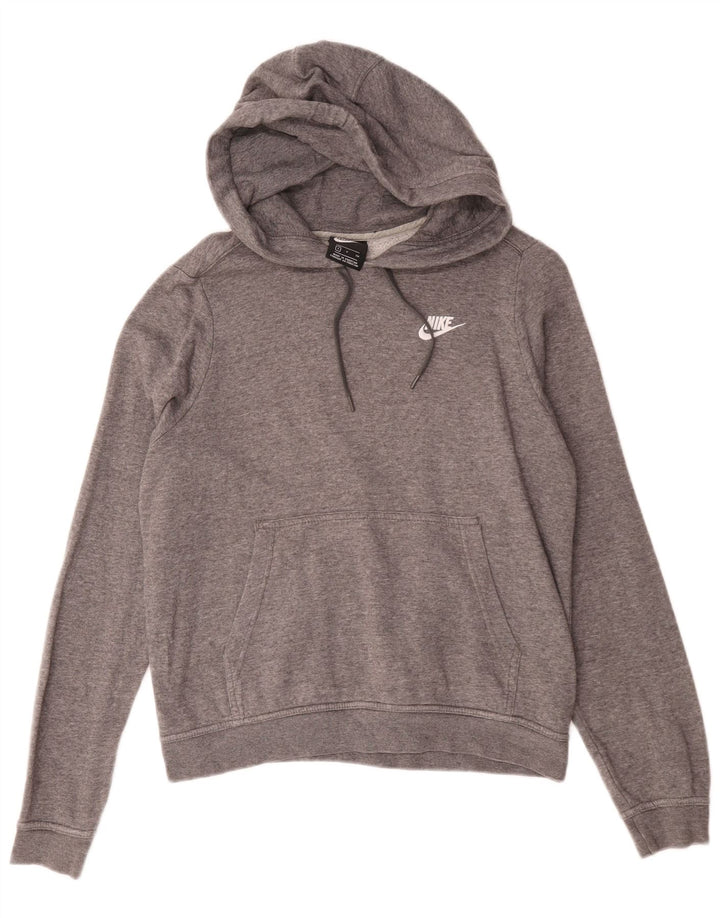 Nike Dame Oversized Hoodie Jumper UK 10 Small Grey Bomuld