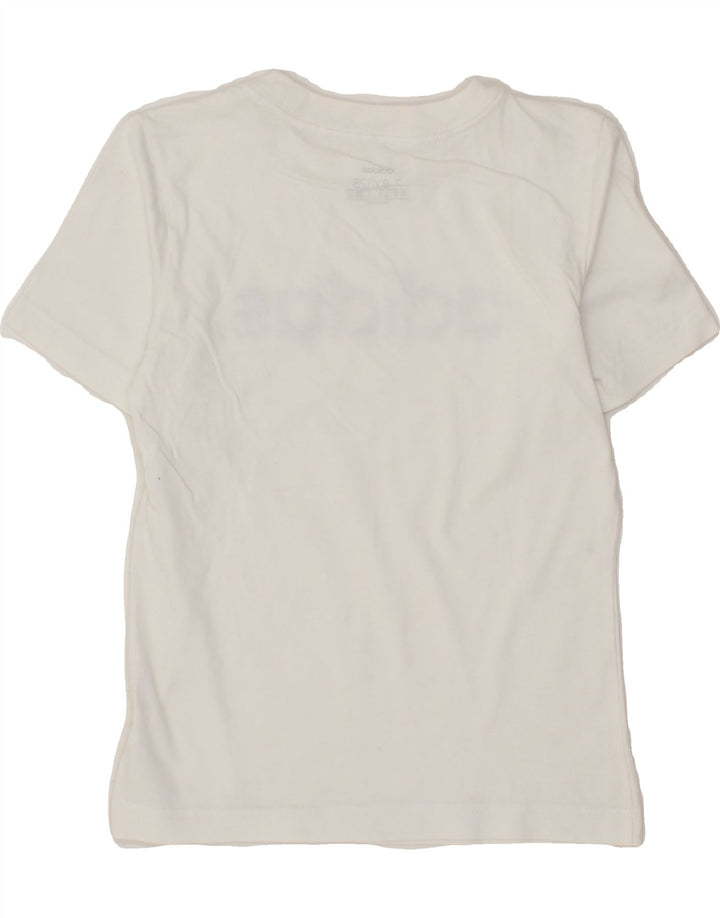 ADIDAS Boys Graphic T-Shirt Top 7-8 Years White Vintage Adidas and Second-Hand Adidas from Messina Hembry 