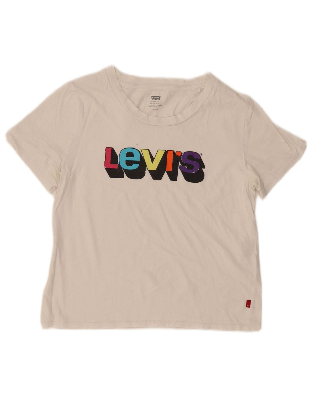 Levi's Dame Grafisk T-Shirt Top UK 10 Small White