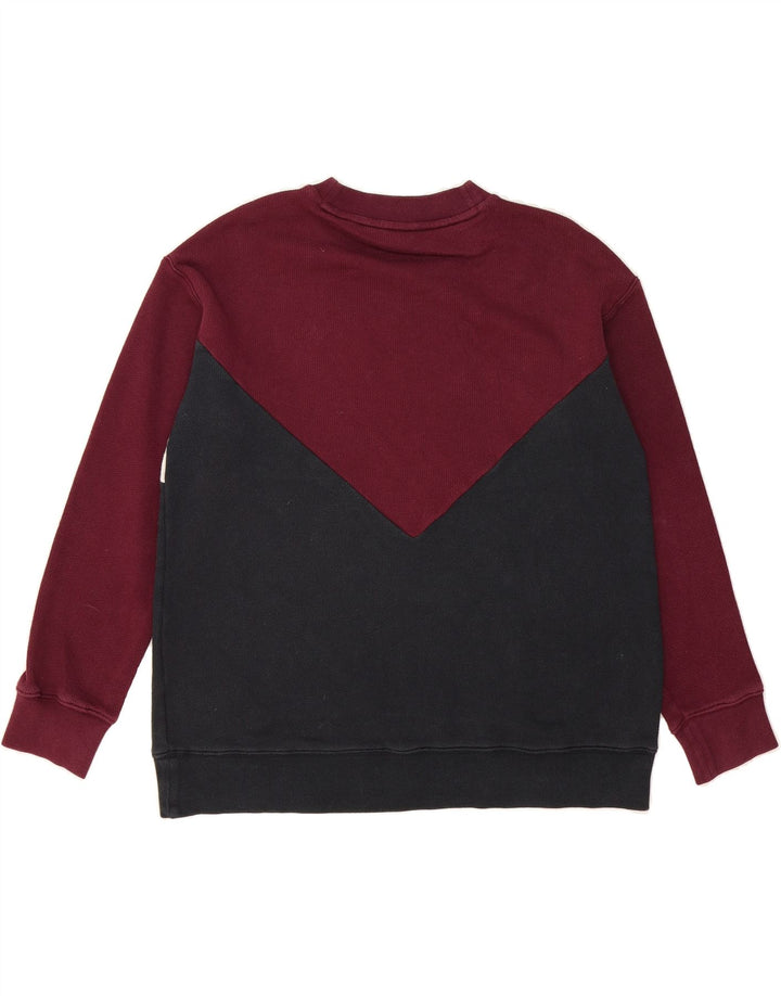 ADIDAS Womens Graphic Sweatshirt Jumper UK 12 Medium Black Colourblock Vintage Adidas and Second-Hand Adidas from Messina Hembry 