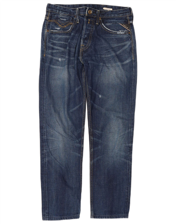 Replay Herre Tirmar Distressed Slim Jeans W30 L28 Blå Bomuld