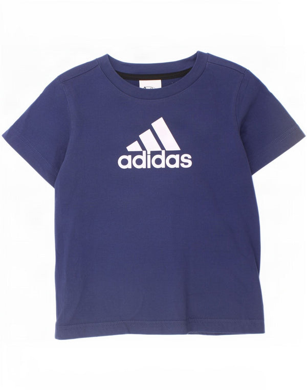 Adidas drenge grafisk t-shirt top 5-6 år marineblå bomuld
