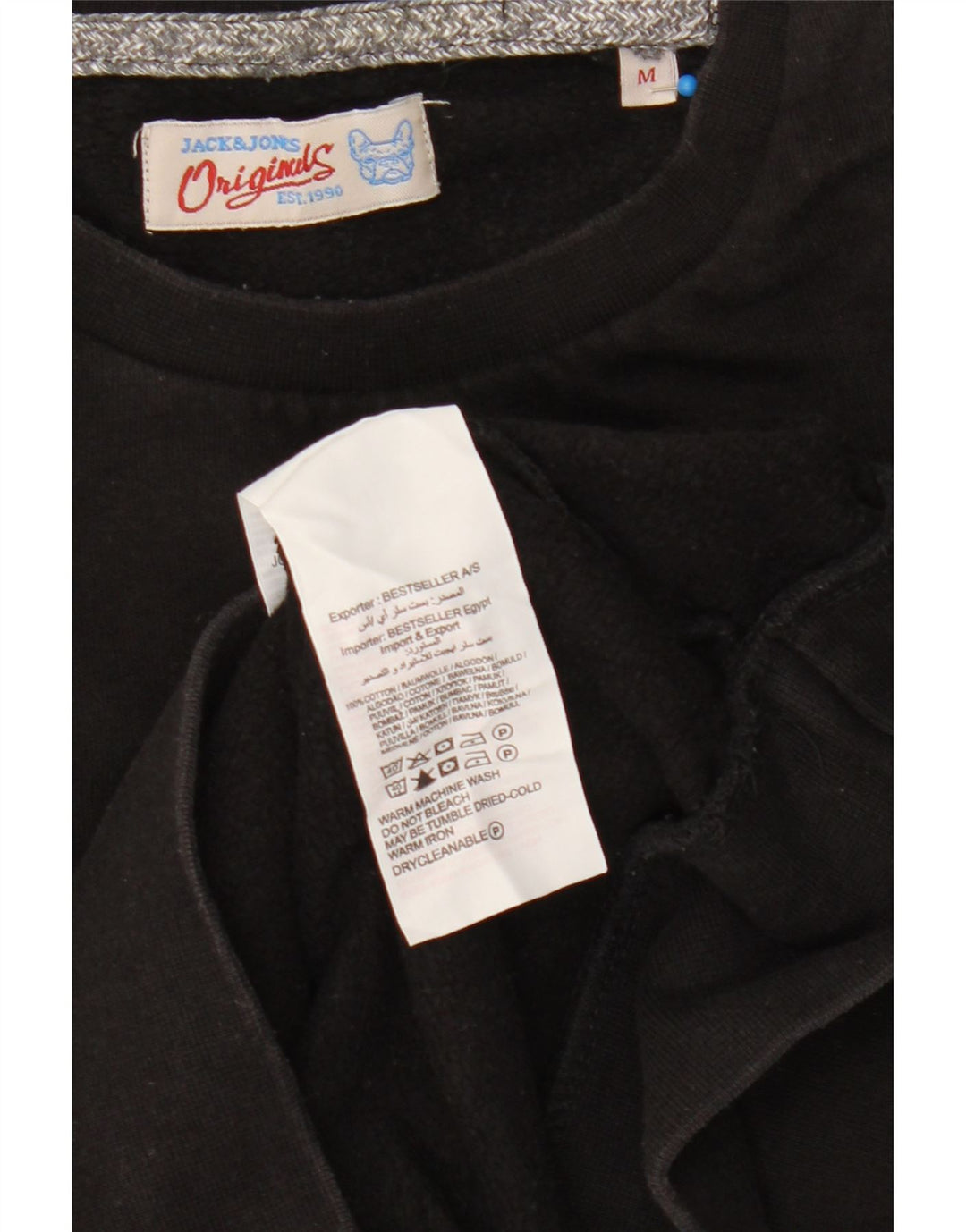 Jack & Jones Herre grafisk sweatshirt Jumper Medium Sort Bomuld
