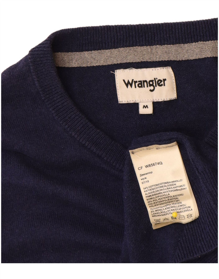 Wrangler Herre Boat Neck Jumper Sweater Medium Navy Blue Bomuld