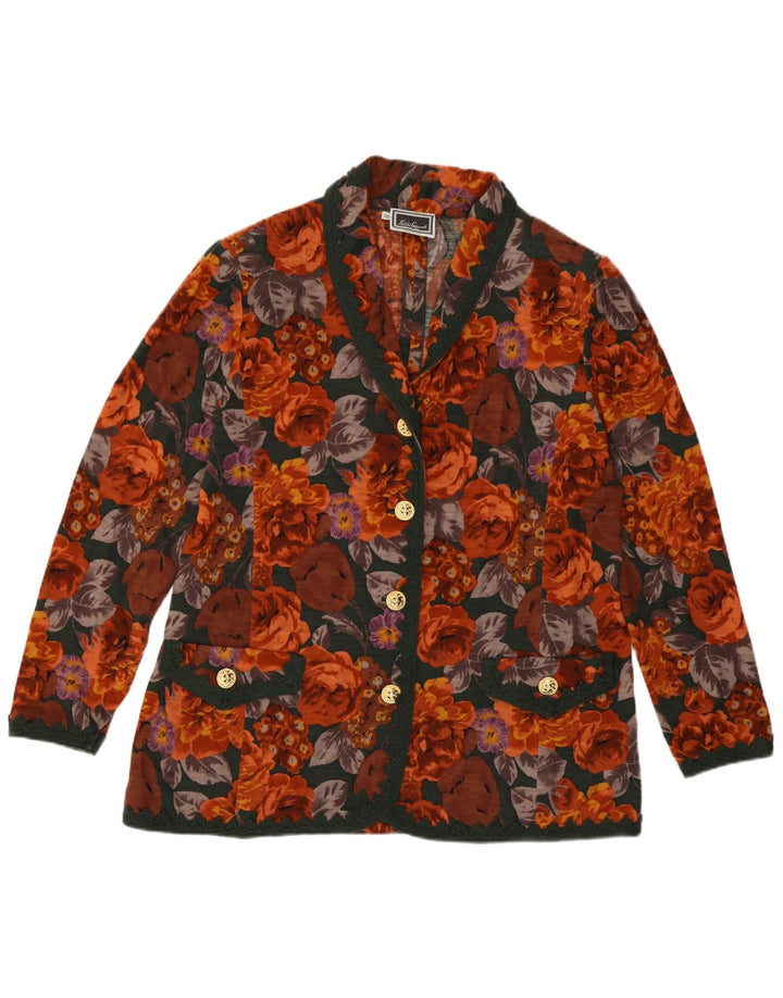 Luisa Spagnoli Dame 4-knaps blazerjakke IT 50 XL Flerfarvet blomster