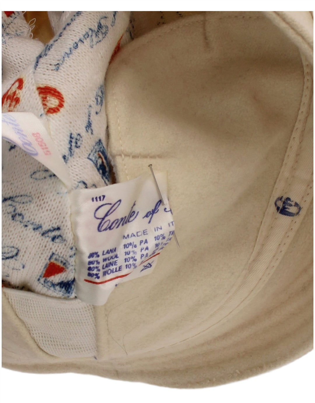 Conte of Florence Herre Bucket Hat Large Off White Wool