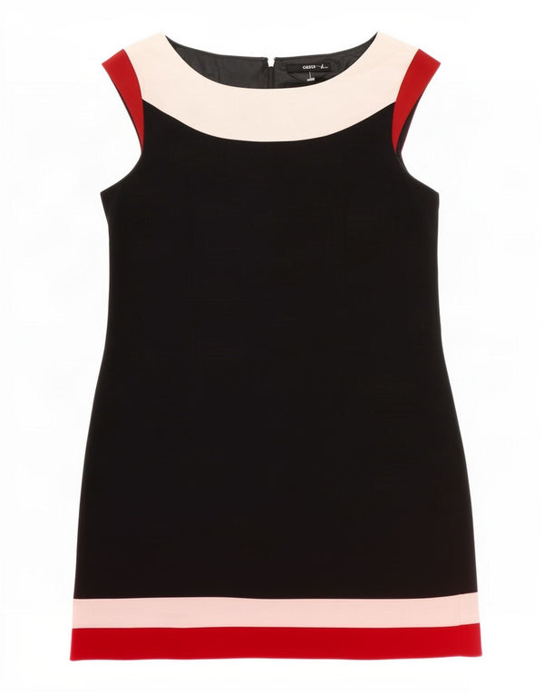 Oasis Kvinders Ærmeløs Skede Kjole UK 14 Medium Sort Colourblock