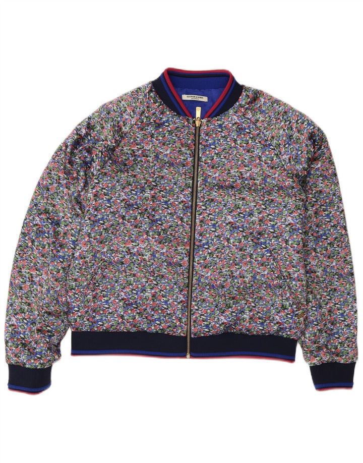 Scotch & Soda Vendbar Damejakke UK 14 Medium Blue Floral