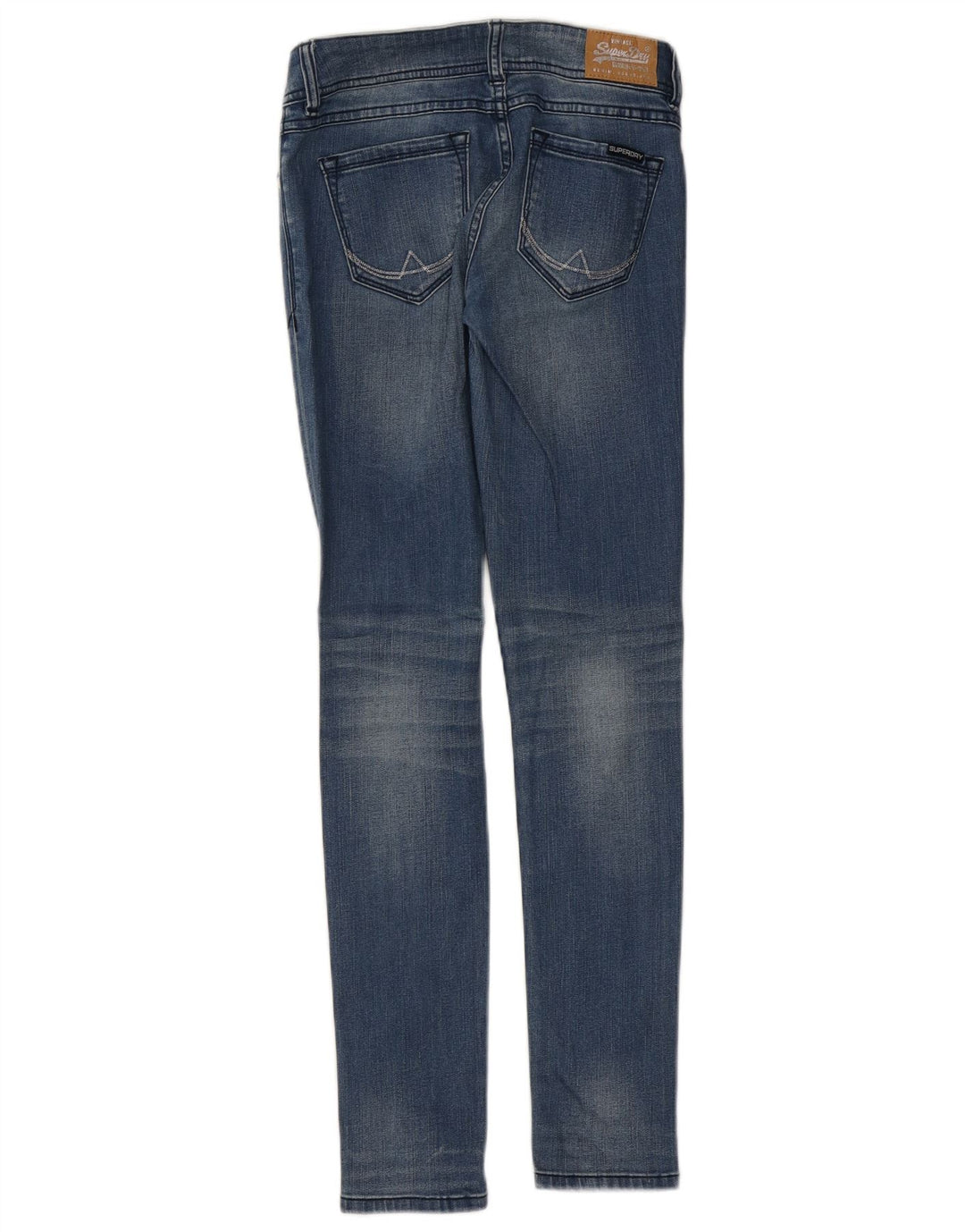 SUPERDRY Dame Super Skinny Jeans W26 L30 Blå Bomuld