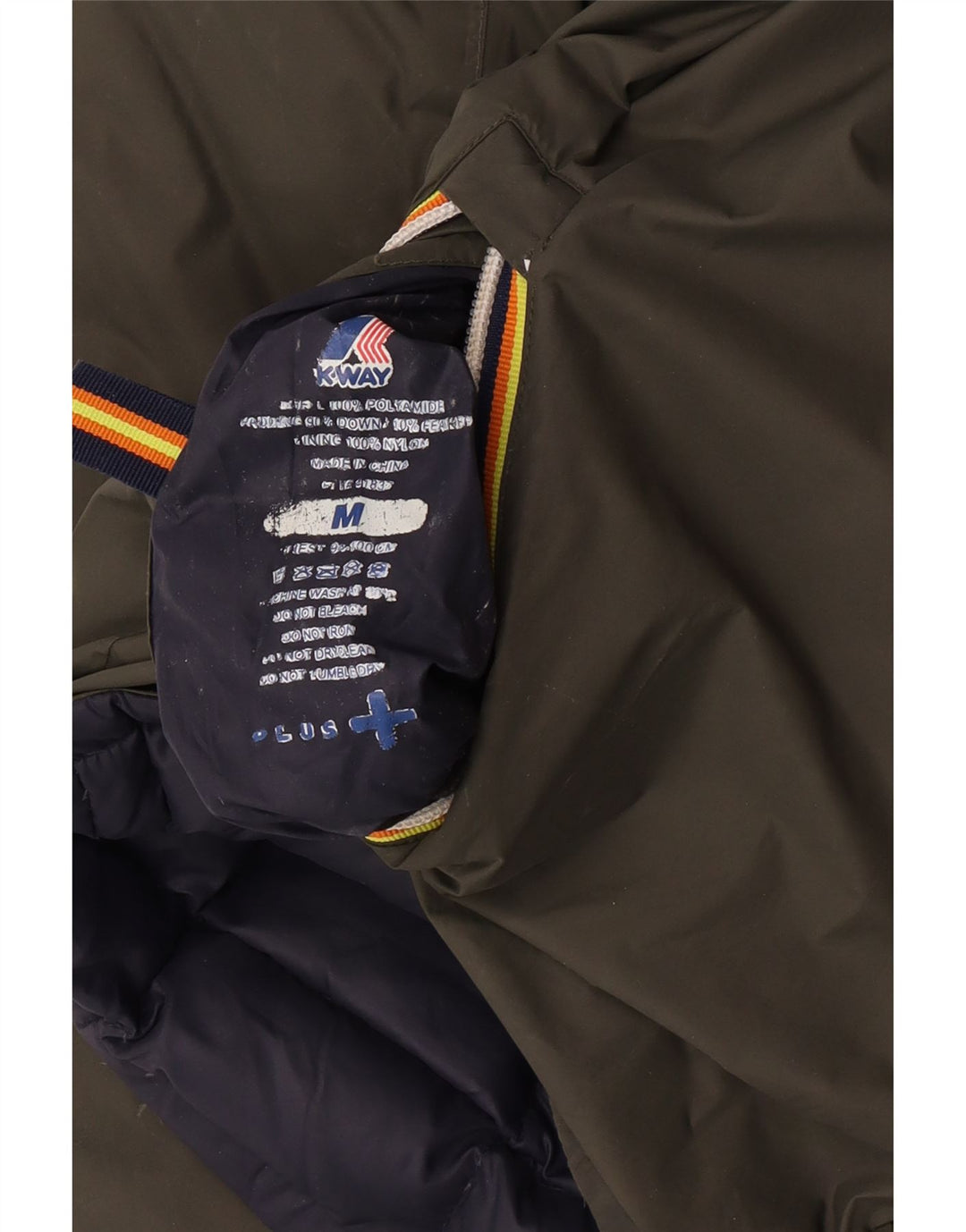 K-Way Herre Hætte Vendbar Polstret Jakke UK 38 Medium Grøn Polyamid