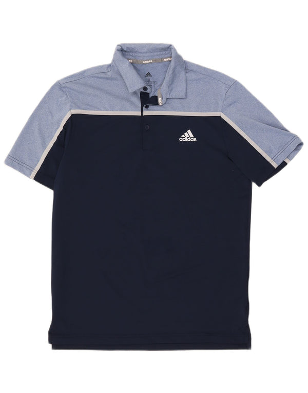 Adidas Polo Shirt til mænd, lille marineblå Colourblock Polyester