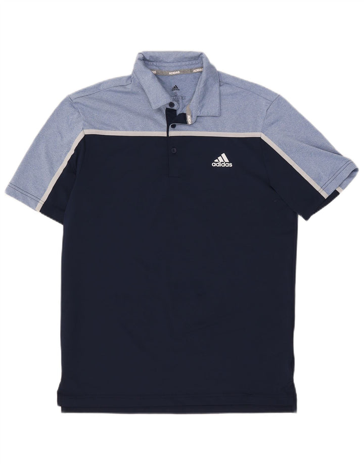 Adidas Polo Shirt til mænd, lille marineblå Colourblock Polyester