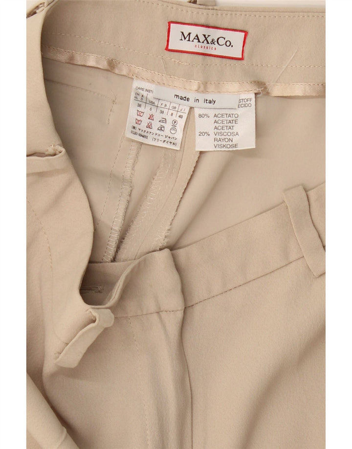 MAX & CO. Fritidsbukser med brede ben til kvinder UK 8 Small W26 L28 Beige Acetate