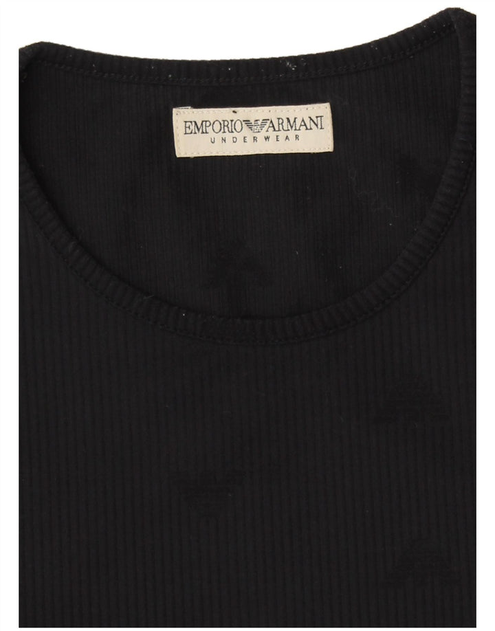 Emporio Armani T-shirt top til kvinder UK 14 Medium Sort