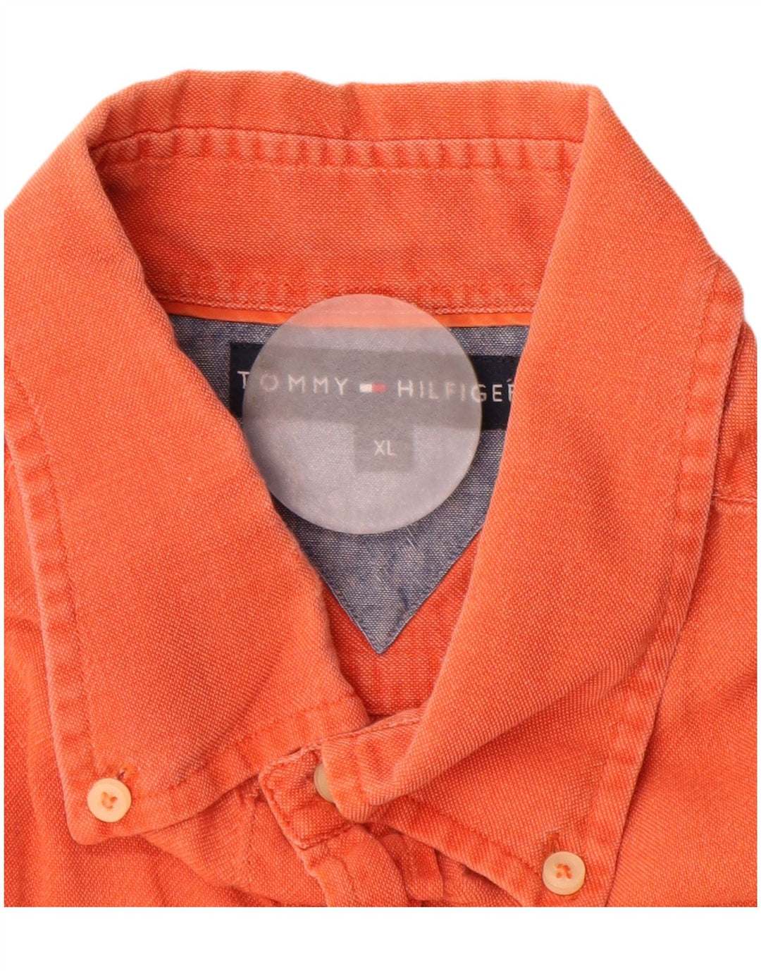 Tommy Hilfiger Kortærmet Herreskjorte XL Orange Bomuld