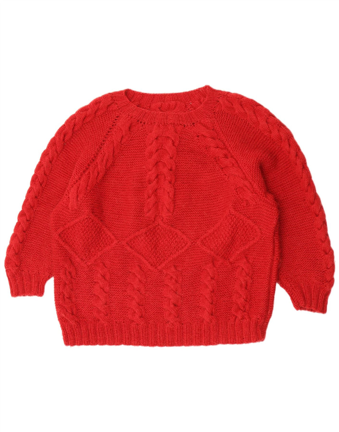 Vintage dame sweater med rund hals DK 14 Stor rød