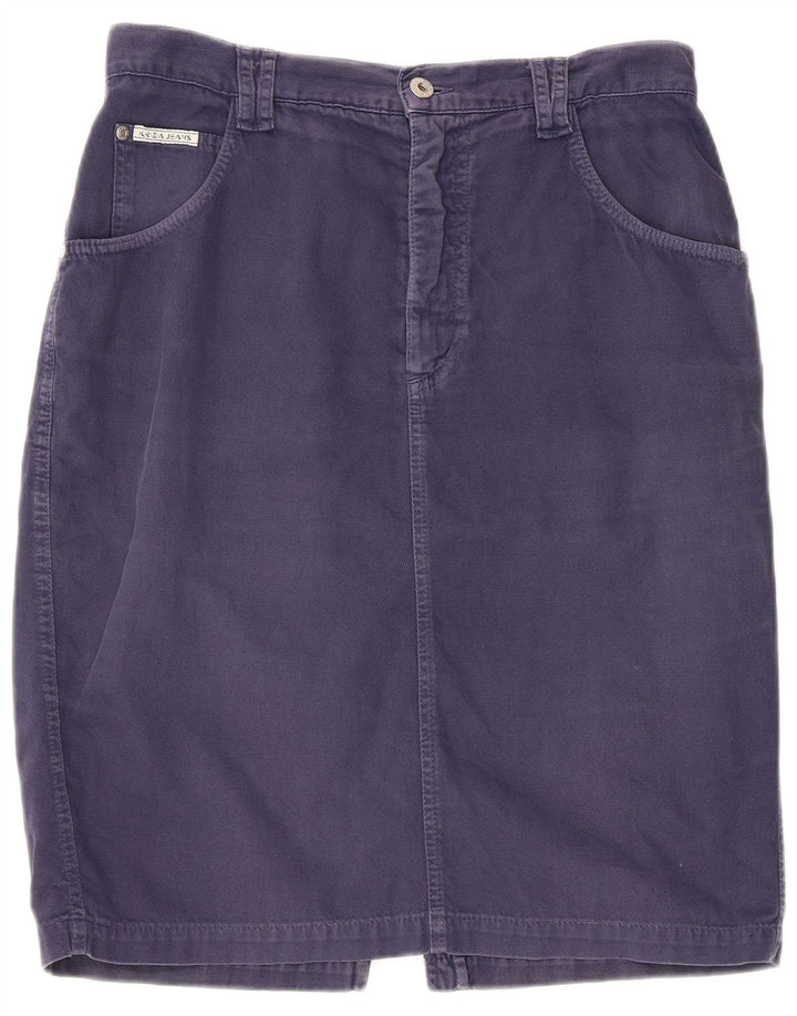 Krizia Dame Denim Nederdel W33 Stor Marineblå Bomuld