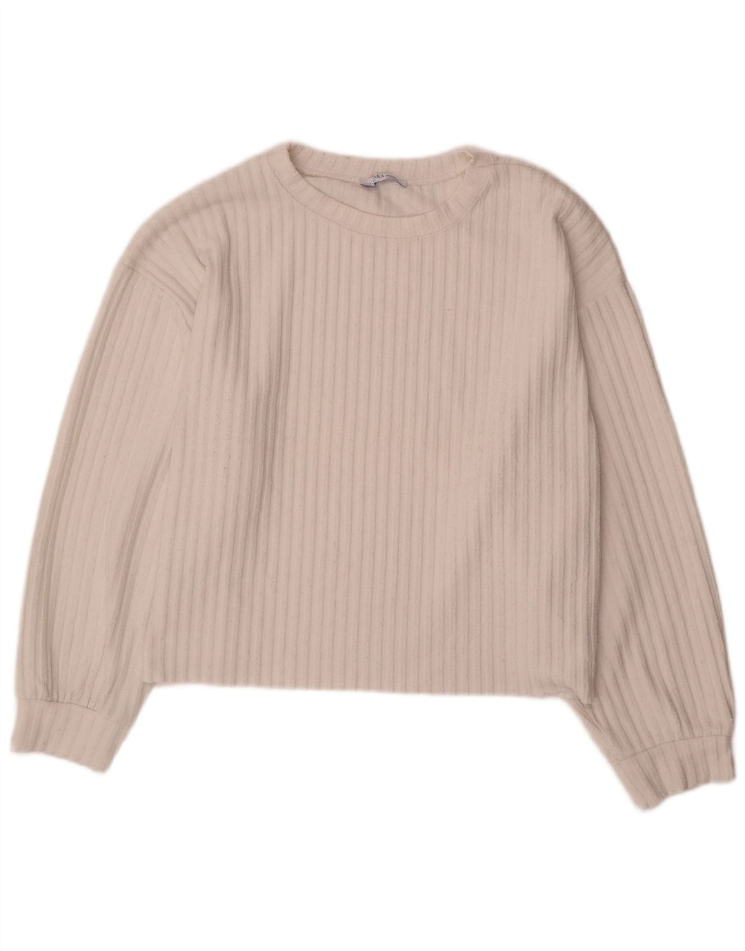 Zara Dame Trafaluc Oversized Top Langærmet UK 16 Large White Polyester