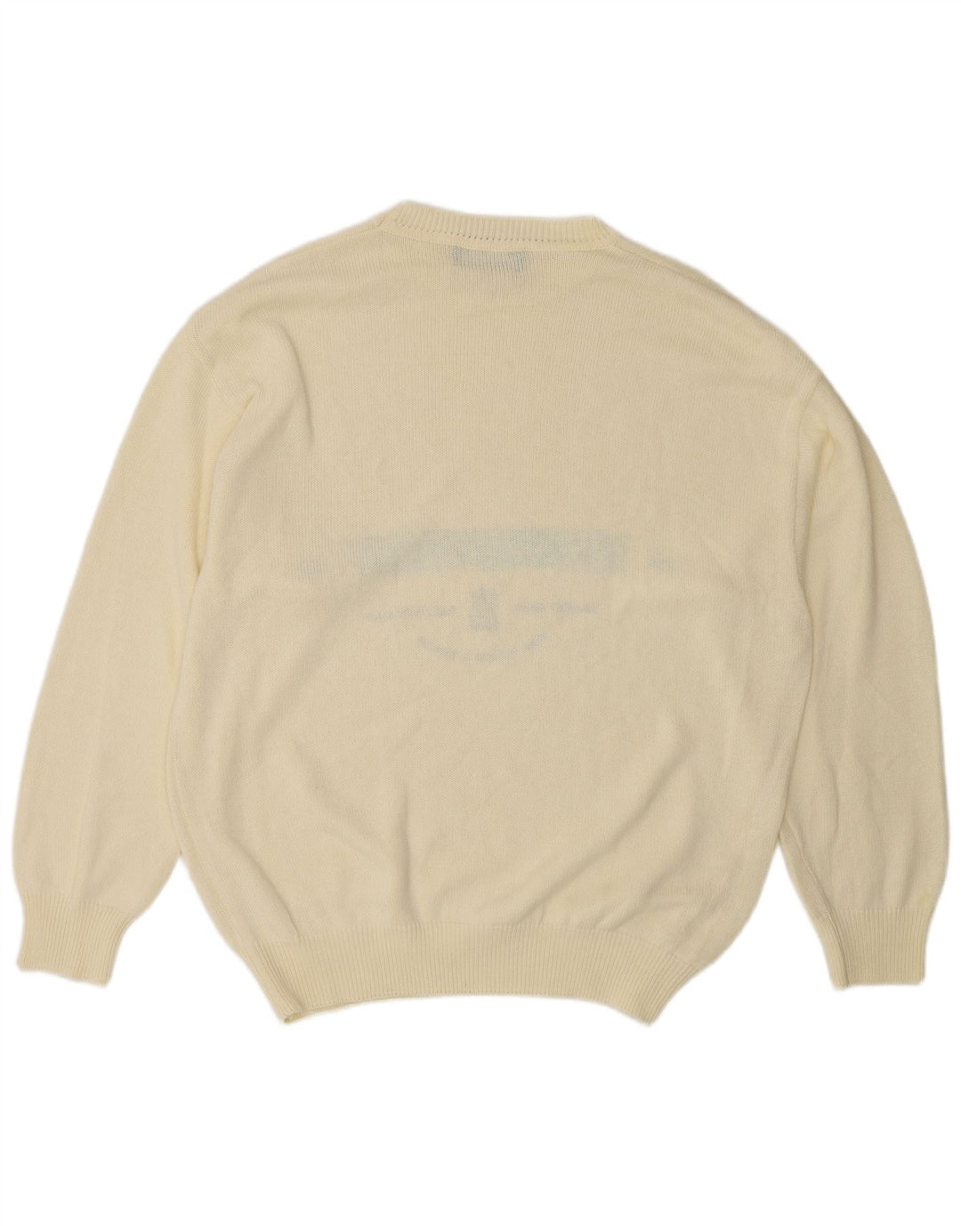 Malagrida Herre grafisk rund hals sweater XL Beige bomuld