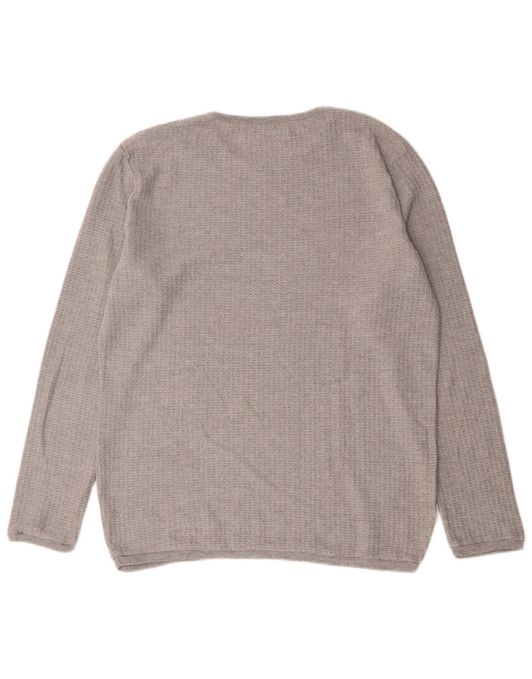 Zara Herre Crew Neck Jumper Sweater Stor Grå Polyester