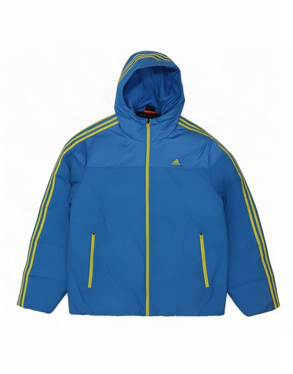 Adidas Polstret Herrejakke UK 42 XL Blå Colourblock Polyester