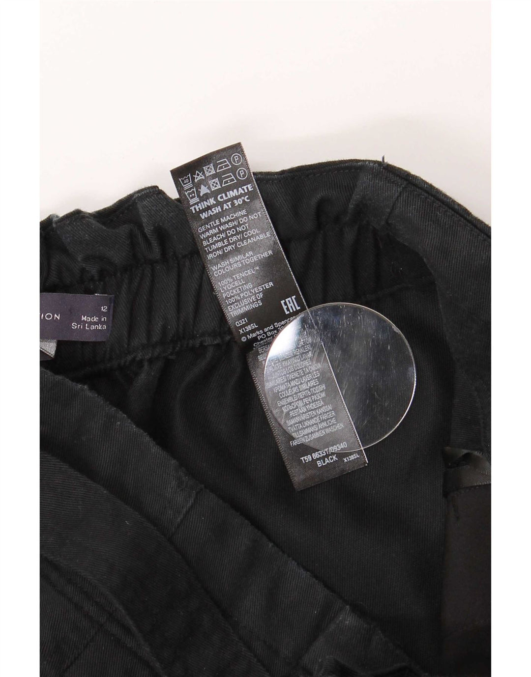 Marks & Spencer, koniske haremsbukser til kvinder, UK 12 Medium W30 L26 Sort