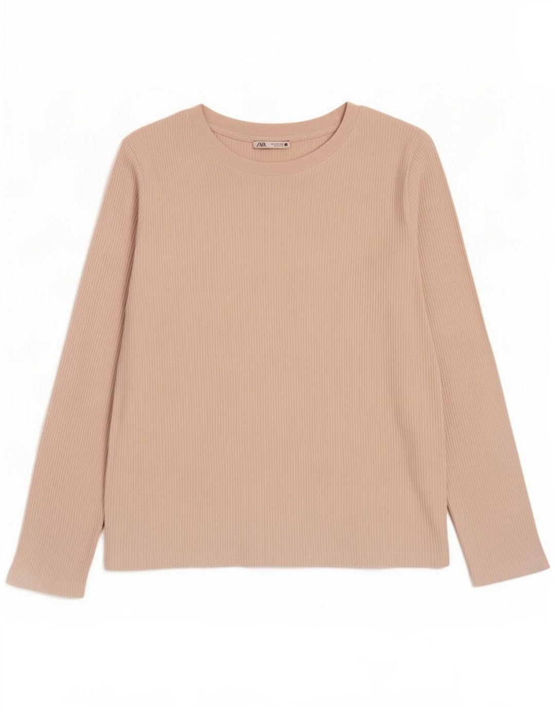 Zara Herre Top Langærmet Stor Beige Polyester