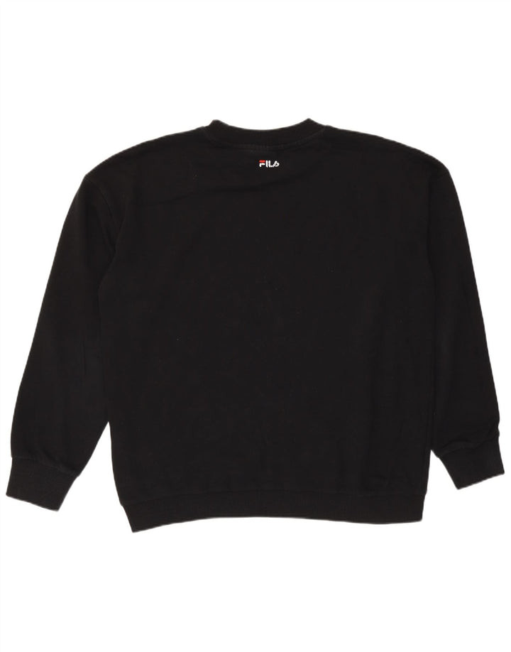 Fila Herre Grafisk Sweatshirt Jumper Stor Sort Bomuld
