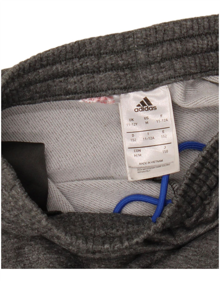 Adidas Drenge Træningsdragt Bukser Joggers 11-12 År Grå Polyester