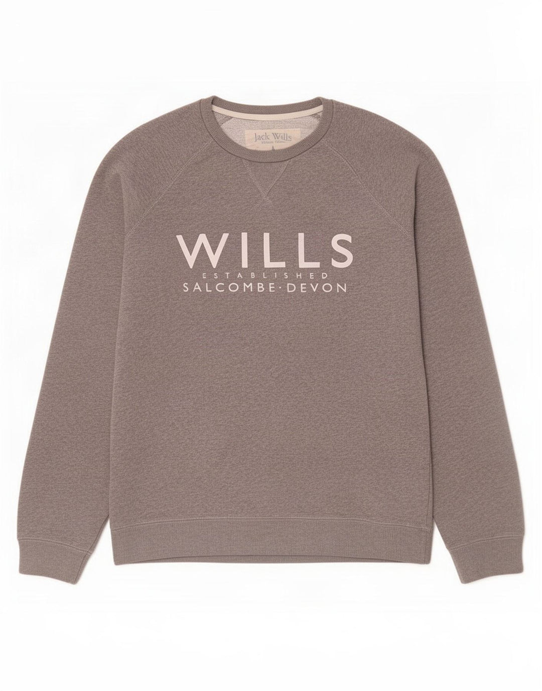 Jack Wills Herre Salcombe Devon Grafisk Sweatshirt Jumper Lille Grå Bomuld