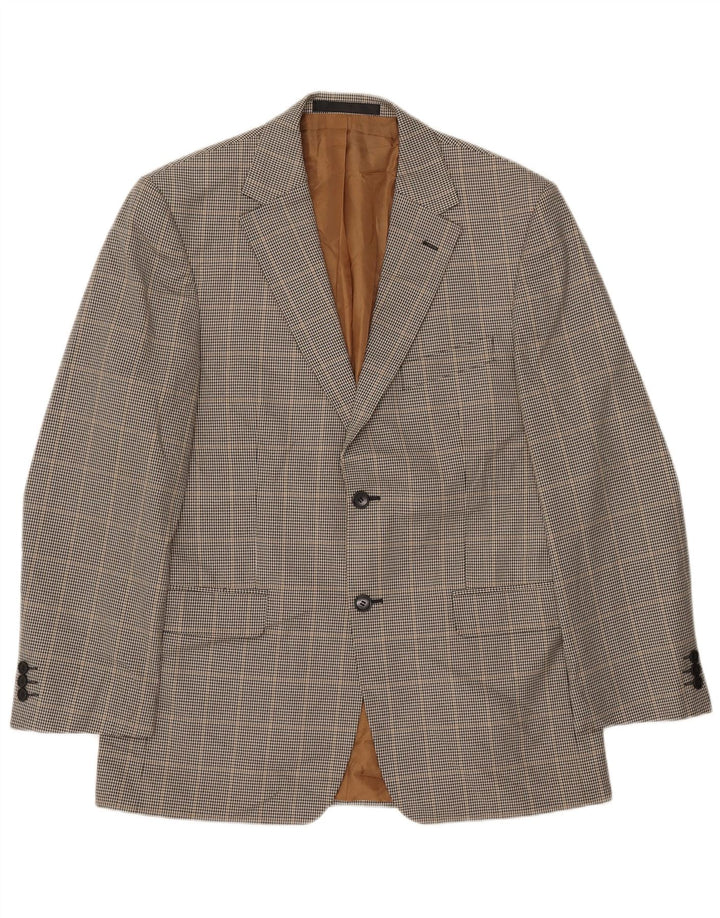 Marks & Spencer Herre 2-knaps blazerjakke UK 40 Medium Brown Houndstooth
