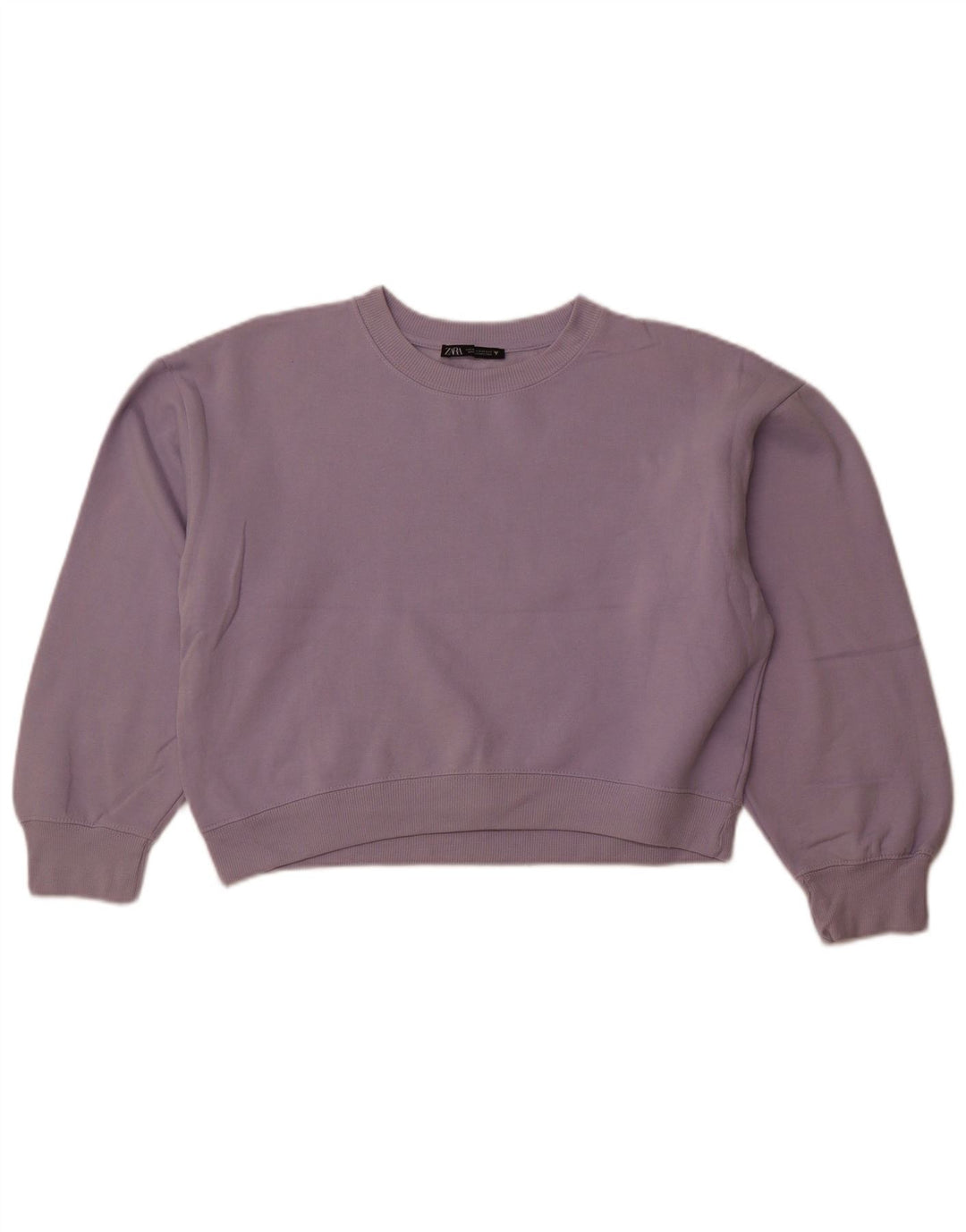 ZARA Womens Oversized Crop Sweatshirt Jumper UK 14 Medium Purple