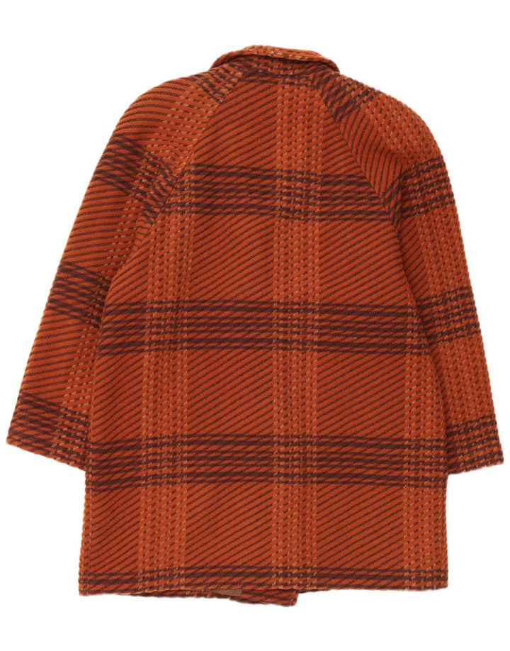 Fiorella Rubino Dame Dobbeltradet Frakke UK 16 Stor Brun Plaid