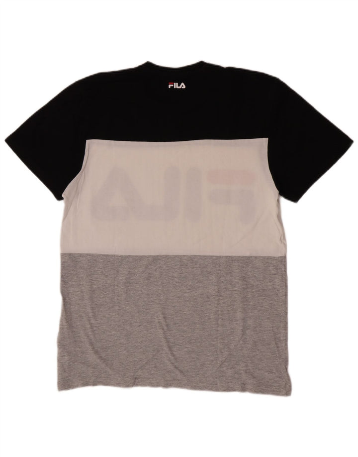Fila Herre grafisk T-shirt Top Lille flerfarvet Colourblock Bomuld