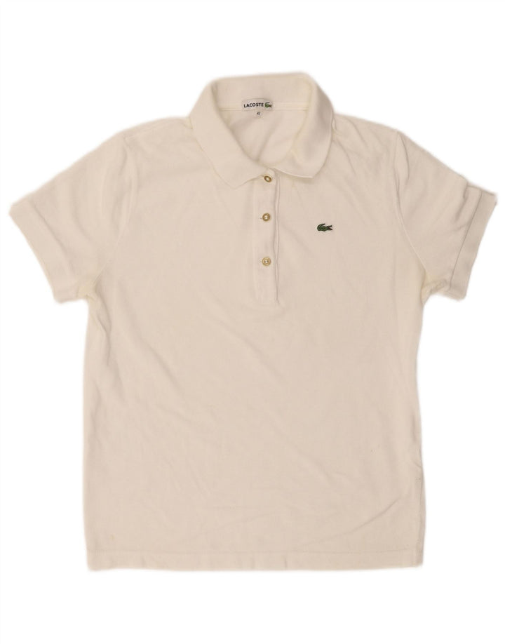 LACOSTE Dame Polo Shirt Str. 42 Large White