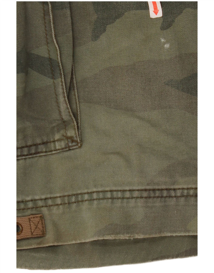 NAUTICA Herre Cargo Shorts W33 Mellemgrøn Camouflage Bomuld